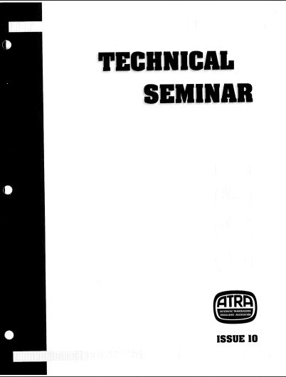 1999 ATRA Seminar Manual Contents
