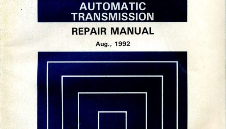 Toyota A442F 1992 (RM315E) Automatic Transmission Repair Manual