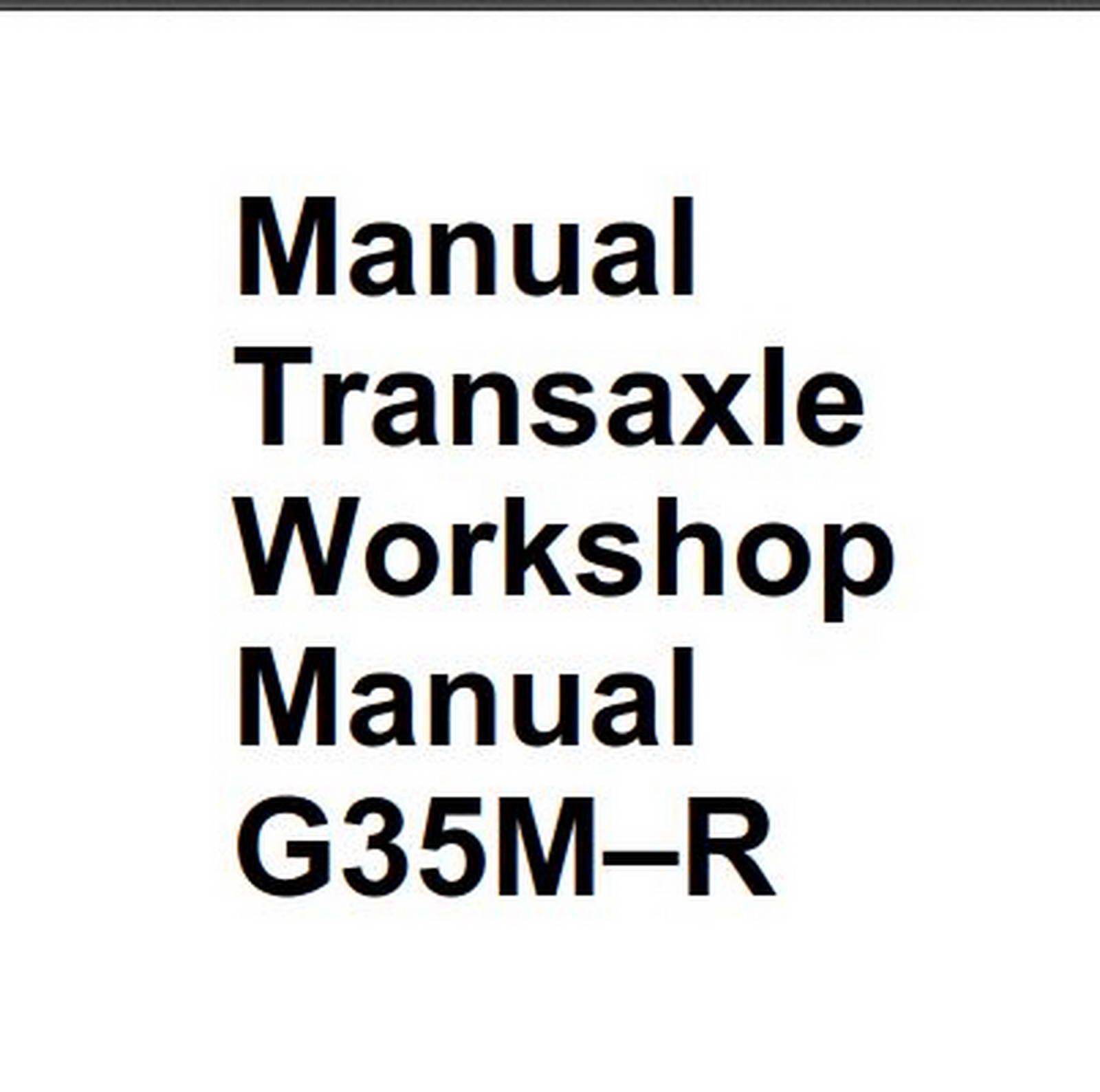 Mazda 6 2002 Transaxle G35M–R Workshop Manual
