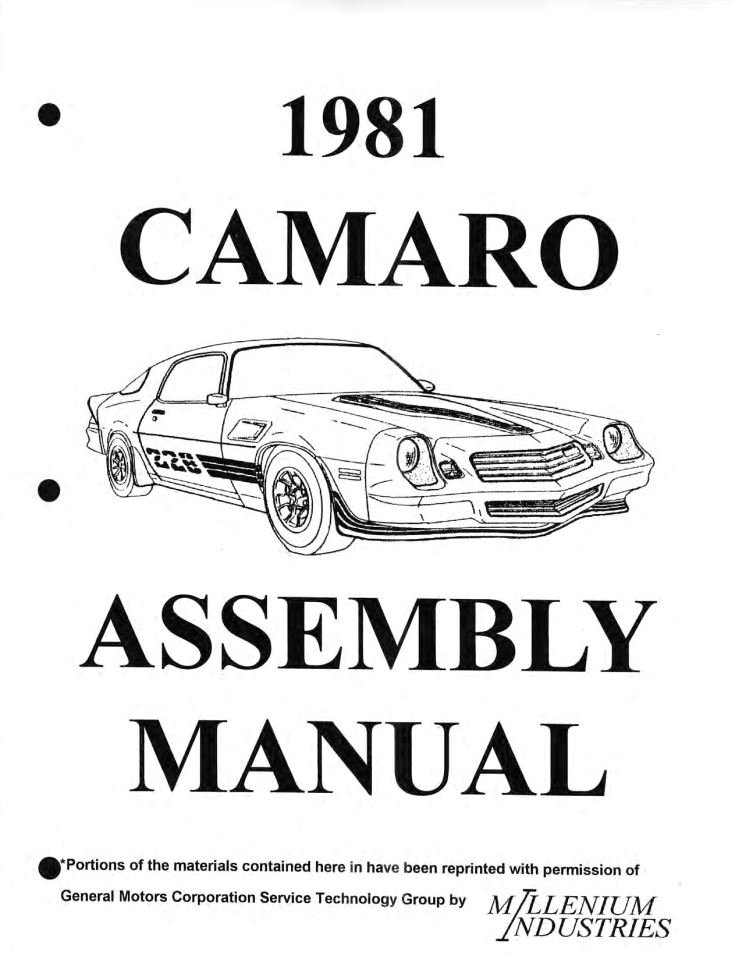 Chevrolet Camaro 1981 F-Body Factory Assembly Manual