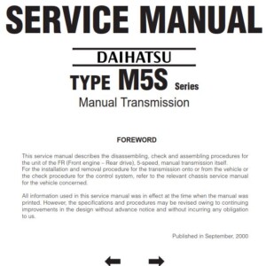 DAIHATSU TYPE M5S Series Manual Transmission (9233)