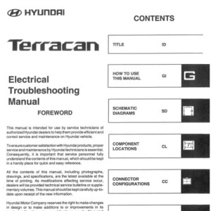 Hyundai Terracan 2005 Electrical Troubleshooting Manual