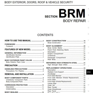 Infiniti G35 (V36) Body Repair Manual
