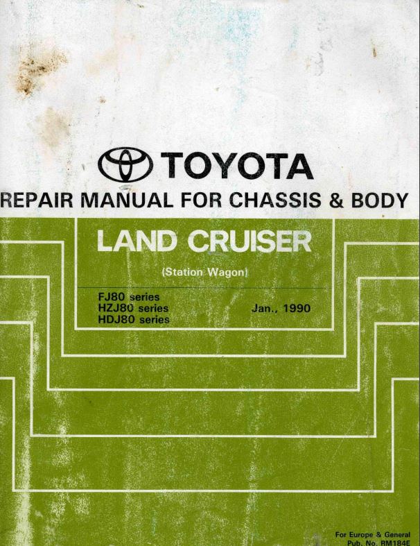 Toyota Land Cruiser  Station Wagon  1990 Repair Manual For
