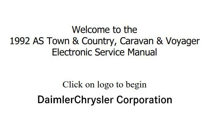 Chrysler AS Town & Country, Caravan & Voyager 1992 Electronic Service Manual