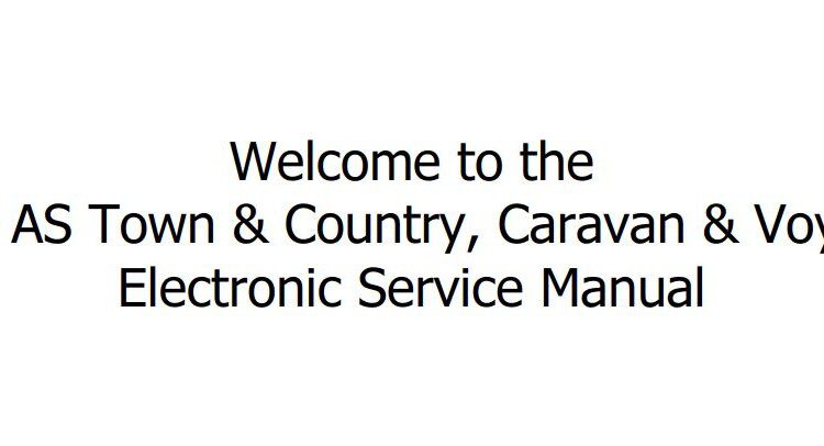 Chrysler AS Town & Country, Caravan, Voyager 1994 Service Manual