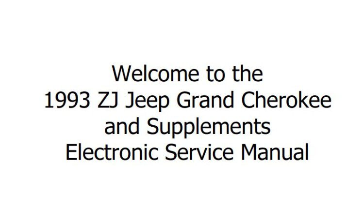 JEEP GRAND CHEROKEE, GRAND WAGONEER ZJ 1993 SERVICE MANUAL and SUPPLEMENT