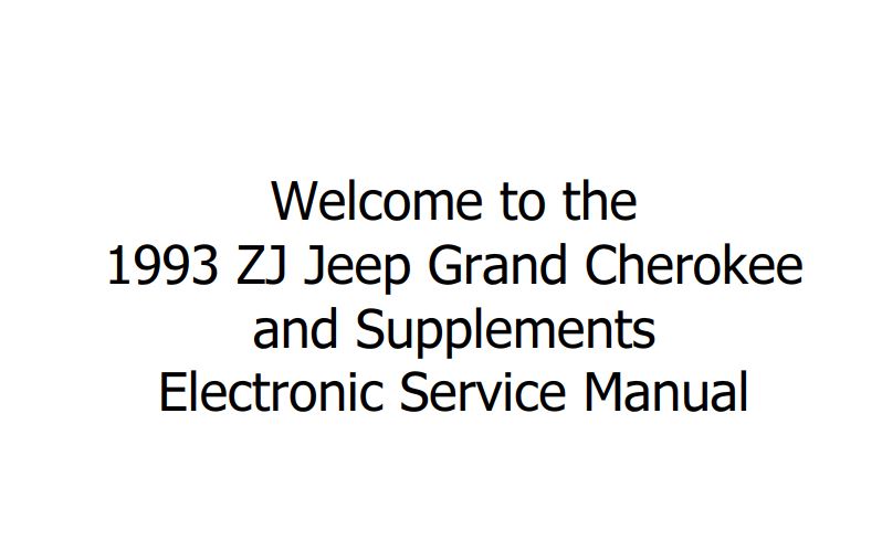 ZJ 1993 Jeep Grand Cherokee PDF Factory Shop Maintenance & Repair Manual 