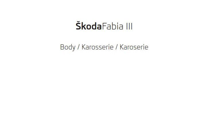 Skoda Fabia III Body Learning and Practice Book