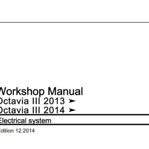 Skoda Octavia III 2013, Octavia III 2014 Electrical system Workshop Manual (Edition 12.2014)