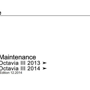 Skoda Octavia III 2013, Octavia III 2014 Maintenance (Edition 12.2014)