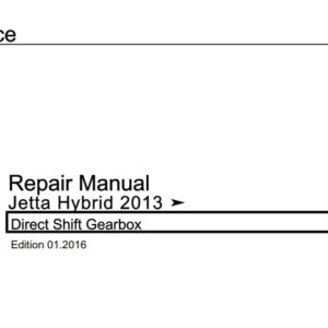 VW Jetta Hybrid 2013 Direct Shift Gearbox Repair Manual (Edition 01.2016)