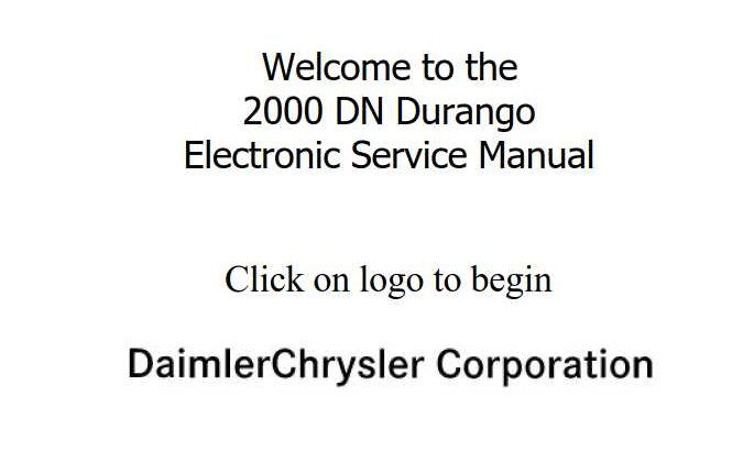 Chrysler DN Durango 2000 Service Manual