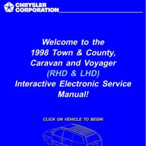 Chrysler GS Town & Country, Caravan and Voyager (RHD & LHD) Diesel Versions Include 1998 Service Manual