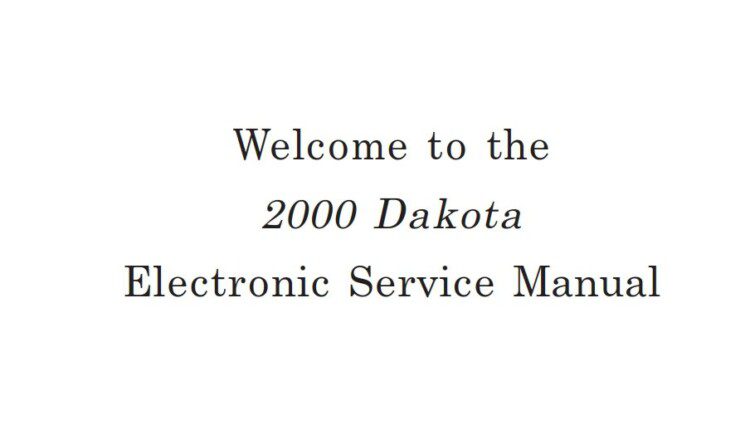 Dodge R1 Dakota 2000 Service Manual