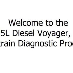 Chrysler GS 2.5L Diesel Voyager, Caravan 2000 Diesel Powertrain Diagnostic Procedures