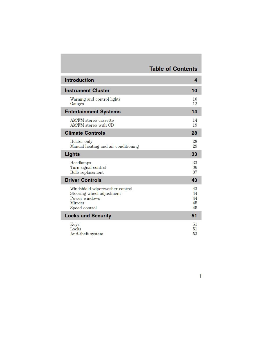 2003 FORD ESCORT ZX2 OWNERS MANUAL intelligence overview