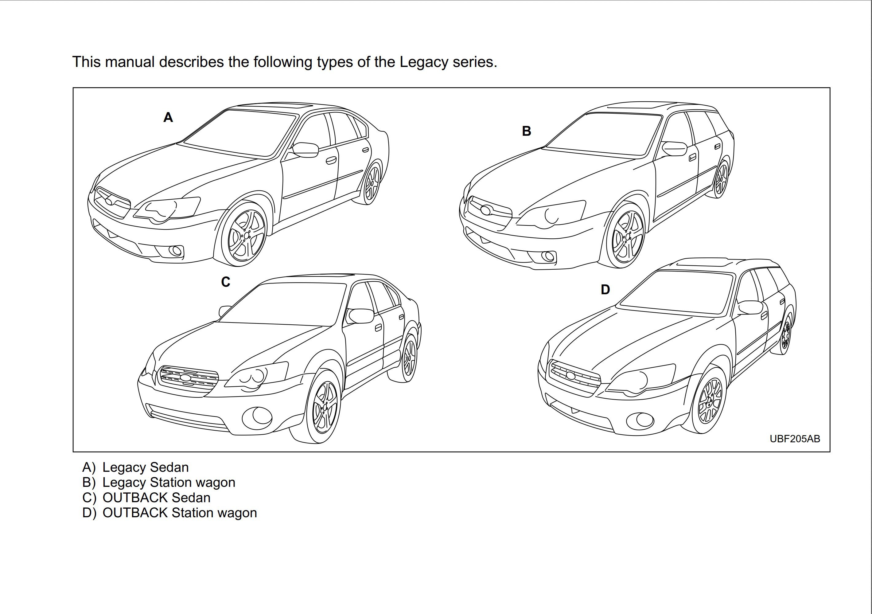 2005 Subaru Legacy Owner's Manual DIY & Guides