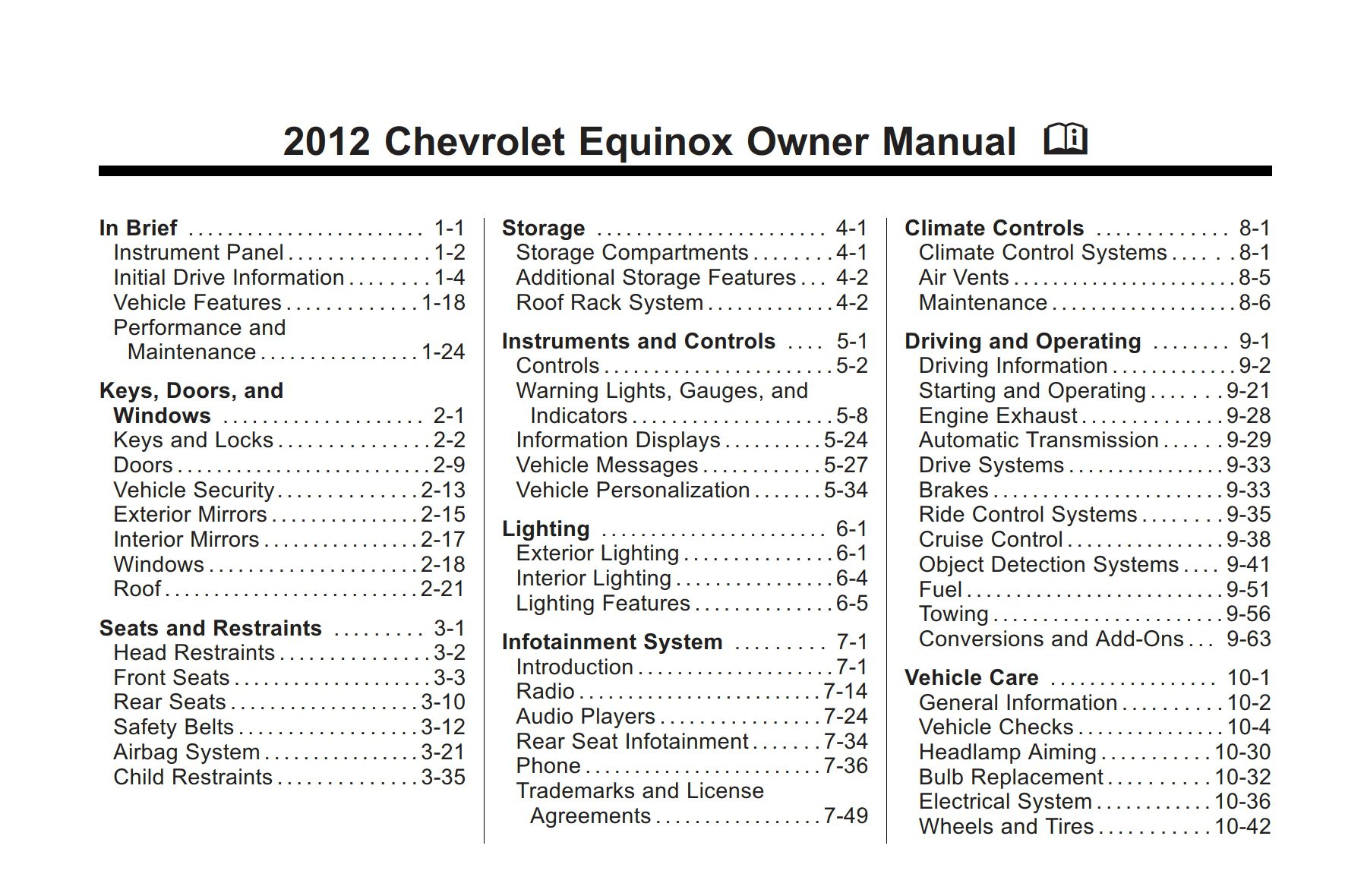 2012 CHEVY EQUINOX OWNERS MANUAL PDF visual data 7