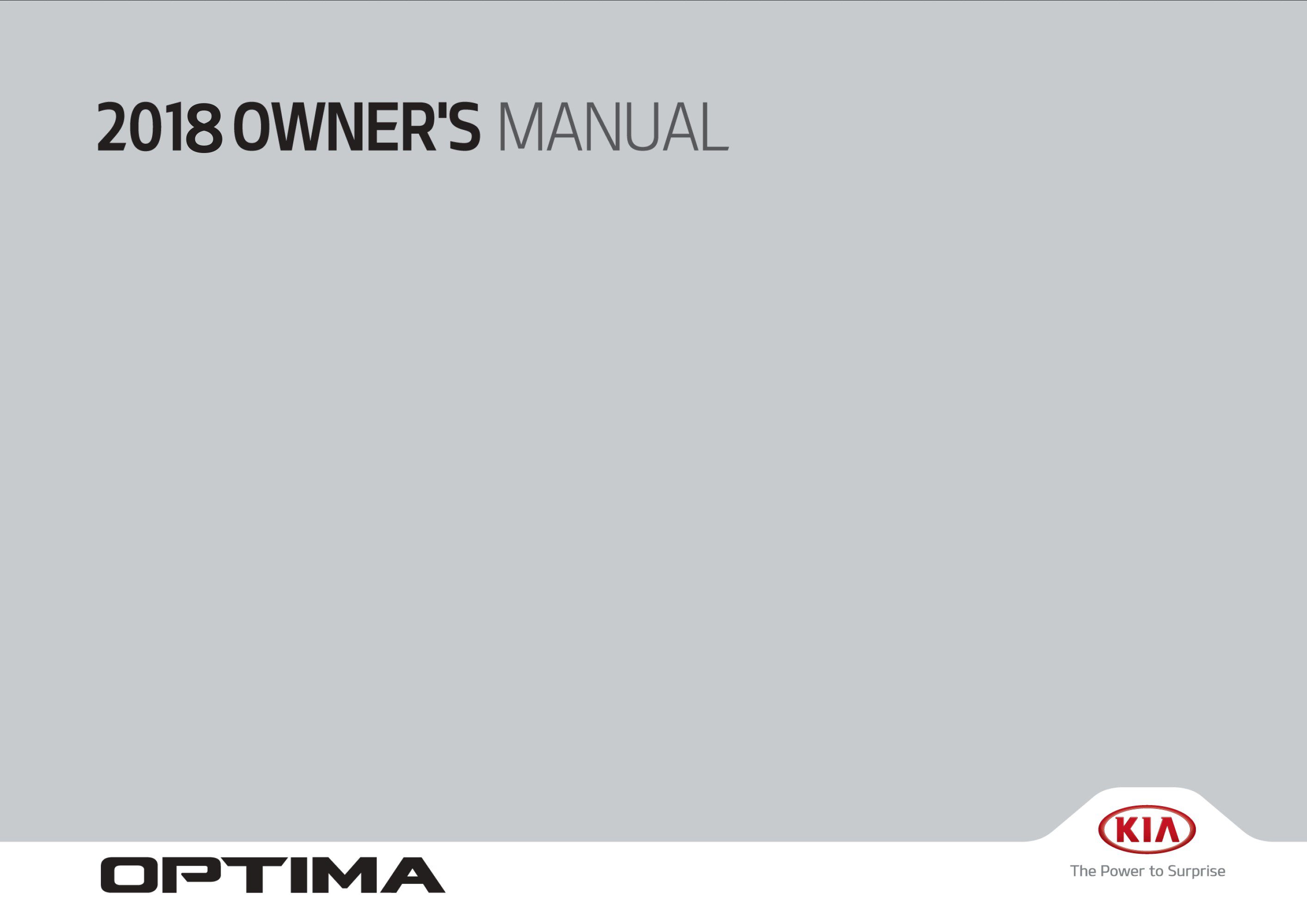 2018 Kia Optima Owner Manual DIY & Guides