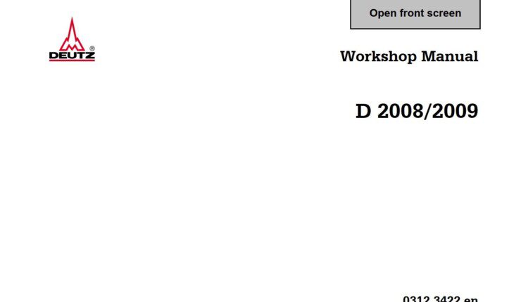 DEUTZ D 2008/2009 Workshop Manual (0312 3422 en)