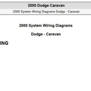 Dodge Caravan 2000 System Wiring Diagrams