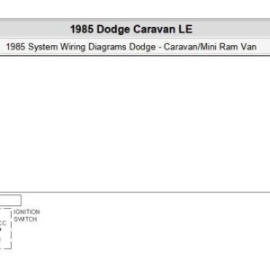 Dodge Caravan LE 1985 System Wiring Diagrams