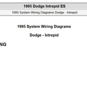 Dodge Intrepid ES1995 System Wiring Diagrams