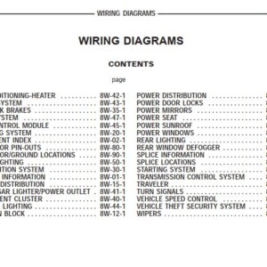 Dodge JA Stratus Cirrus 1998 System Wiring Diagrams