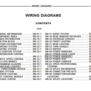 Dodge LH Intrepid LHS Concorde Vision NewYorker 1997 System Wiring Diagrams