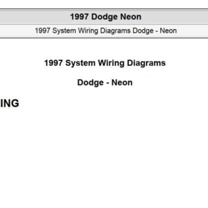 Dodge Neon 1997 System Wiring Diagrams