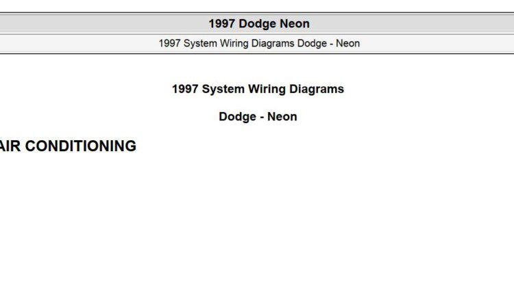 Dodge Neon 1997 System Wiring Diagrams
