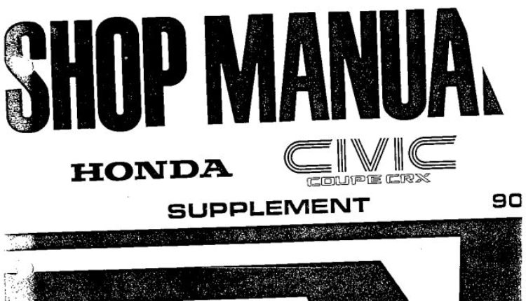 Honda CRX VTEC Supplement 1990 Workshop Manual