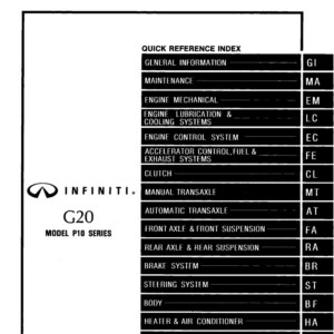 Infiniti G20 Model P10 Series 1994 Service Manual