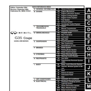 Infiniti G35 Coupe Model V35 Series 2005 Service Manual