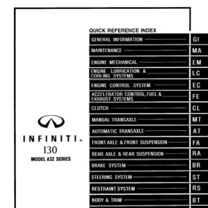 Infiniti I30 Model A32 Series 1997 Service Manual