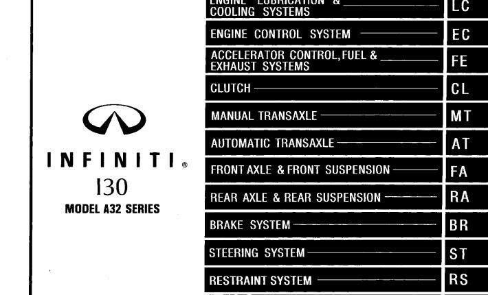 Infiniti I30 Model A32 Series 1999 Service Manual