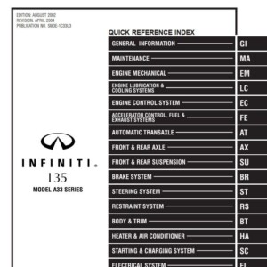Infiniti I35 Model A33 Series 2003 Service Manual