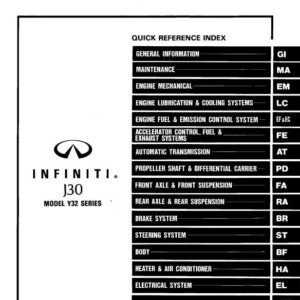 Infiniti J30 Model Y32 Series 1994 Service Manual
