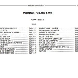 Jeep TJ Wrangler 1998 System Wiring Diagrams
