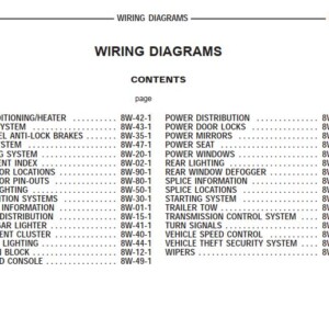 Jeep XJ Cherokee 1998 System Wiring Diagrams