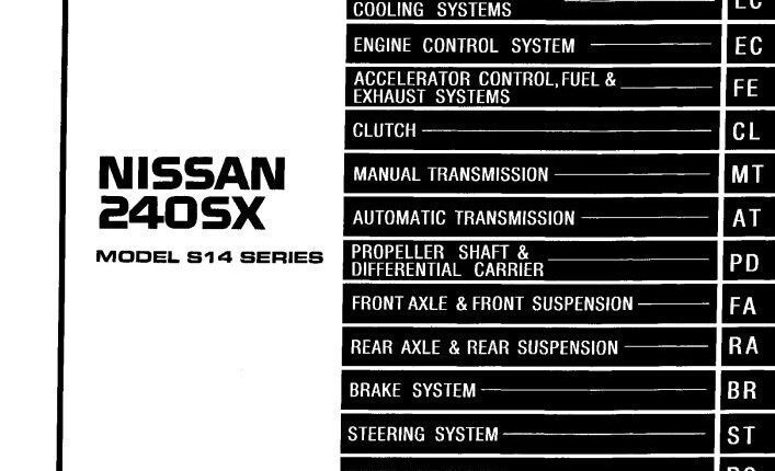 NISSAN 240SX MODEL S14 1998 SERIES SERVICE MANUAL