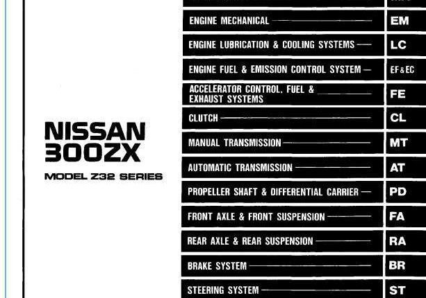 NISSAN 300ZX MODEL Z32 SERIES 1990 SERVICE MANUAL