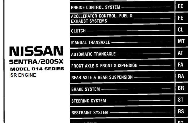 NISSAN SENTRA / 200SX MODEL B14 SERIES RS Engine 1998 SERVICE MANUAL