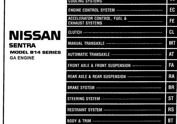 NISSAN SENTRA MODEL B14 SERIES GA Engine 1999 SERVICE MANUAL