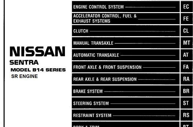 NISSAN SENTRA MODEL B14 SERIES SR Engine 1999 SERVICE MANUAL