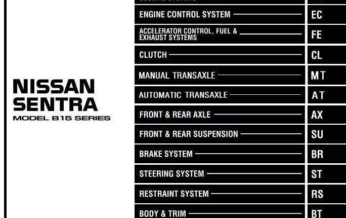 NISSAN SENTRA MODEL B15 SERIES 2000 SERVICE MANUAL