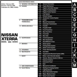 NISSAN XTERRA MODEL N50 SERIES 2005 SERVICE MANUAL