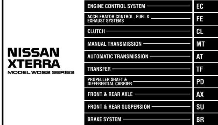 NISSAN XTERRA MODEL WD22 SERIES 2000 SERVICE MANUAL