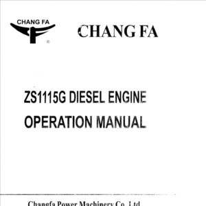 changfa zs1115g diesel engine operation manual